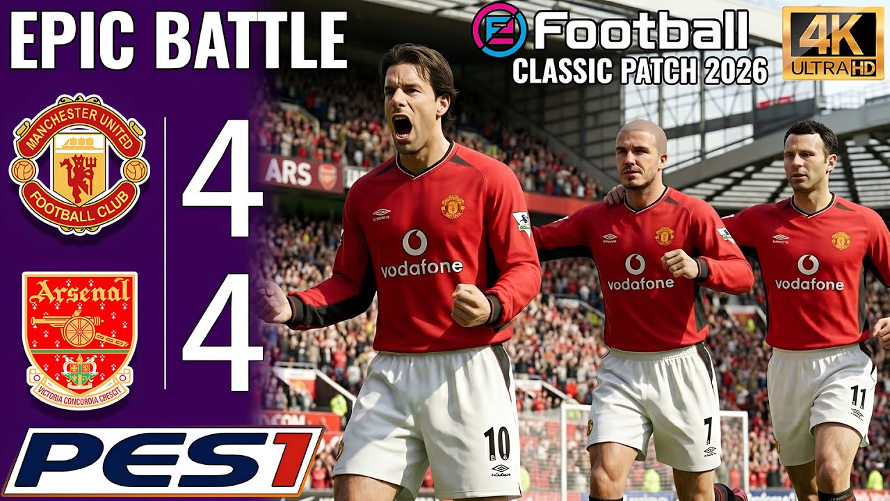 INSANE COMEBACK! United vs Arsenal 2001 in PES 21 Classic Patch season 01/02 Highlights