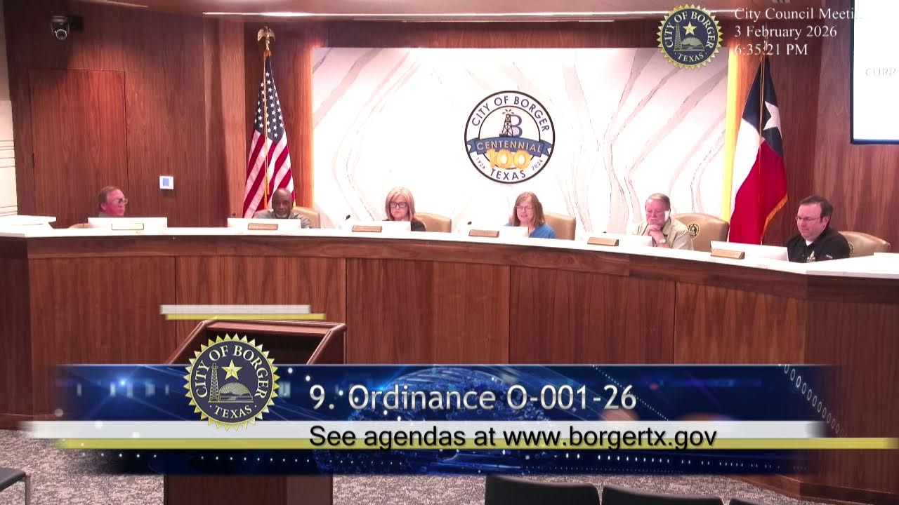 City of Borger - Regular City Council Meeting - February 3rd, 2026