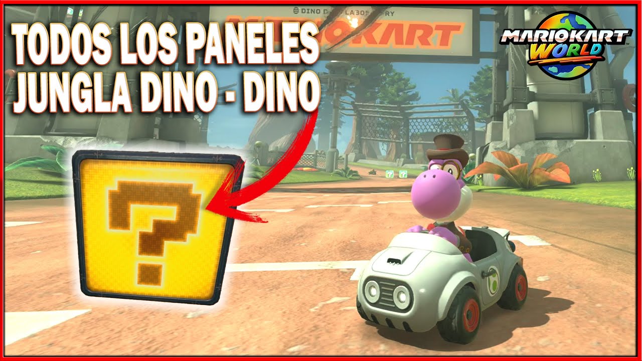 🦖 TODOS los PANELES del CIRCUITO JUNGLA DINO - DINO | MARIO KART WORLD