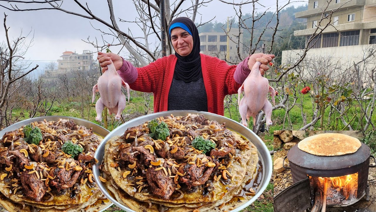 المسخن الفلسطيني الفاخر🔥خبزنا عالصاج لنعمل أطيب مسخن بالطابون وعالحطب🔥الطعم خياااااال😍😍