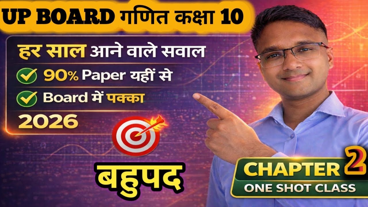 UP Board Class 10 Maths | बहुपद (Polynomials) | Chapter 2 One Shot | Board Exam 2026