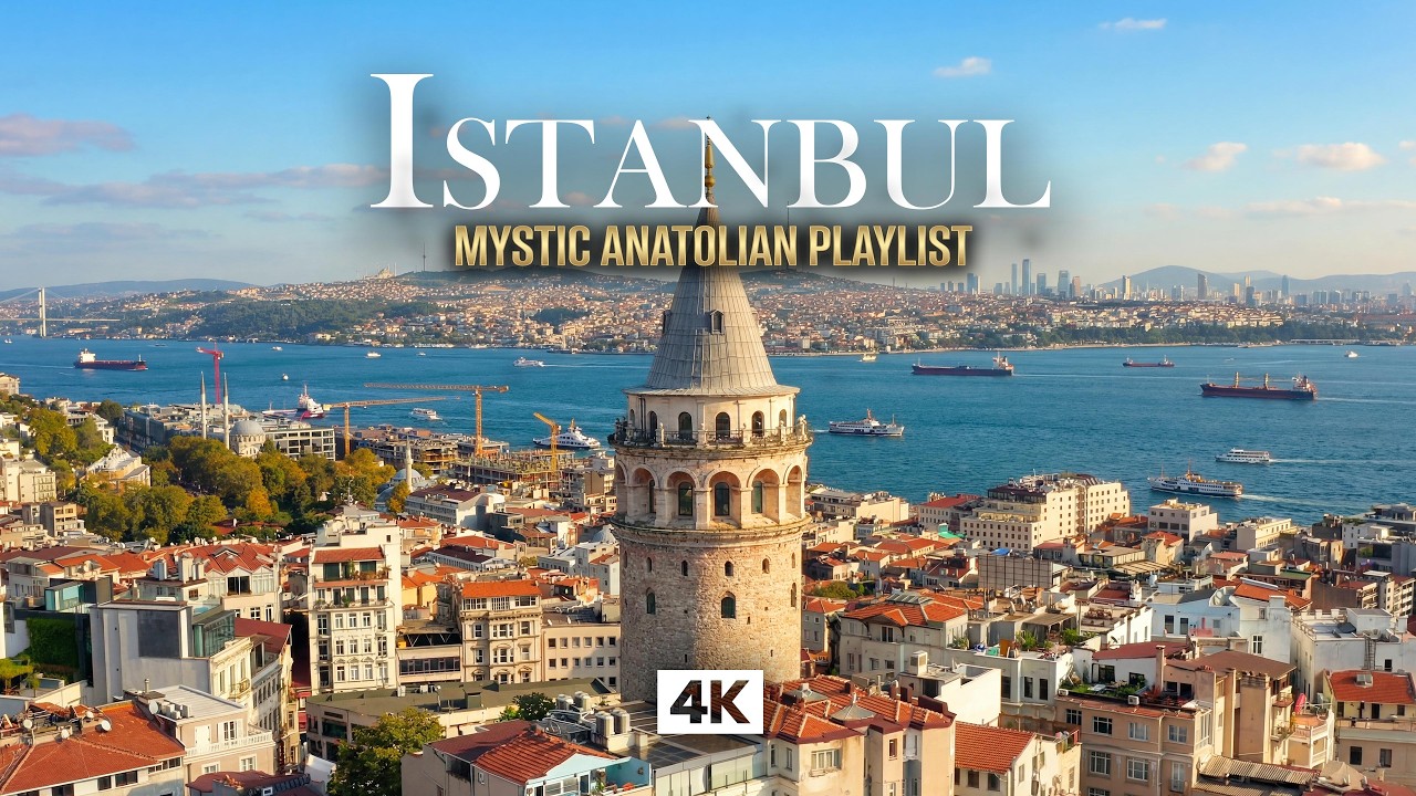 ISTANBUL in 4K – Relaxing Anatolian Music | Galata Tower & Bosphorus Aerial Drone