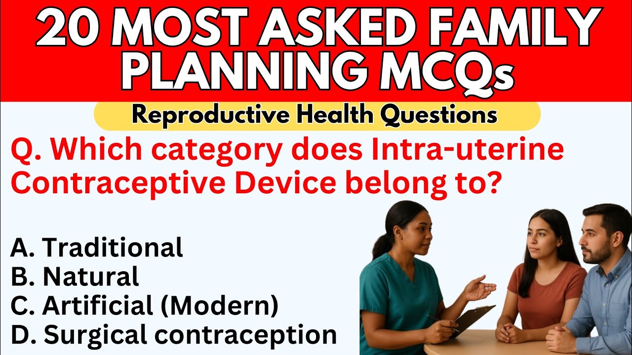 20 Most Asked Family Planning Questions with Answers | Reproductive Health Nursing Important MCQs