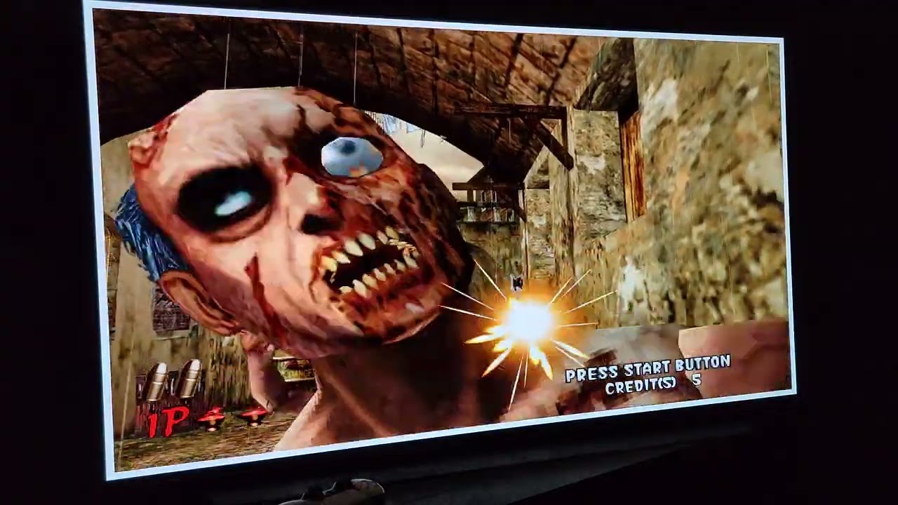 Using Sinden Lightgun on LG C1 Series 55 Inch 4K OLED Playing House of the Dead 2 Redream Emulator