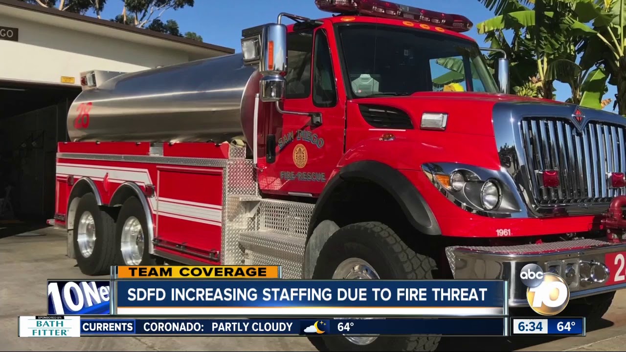 San Diego Fire Department increases staff levels amid potential fire danger