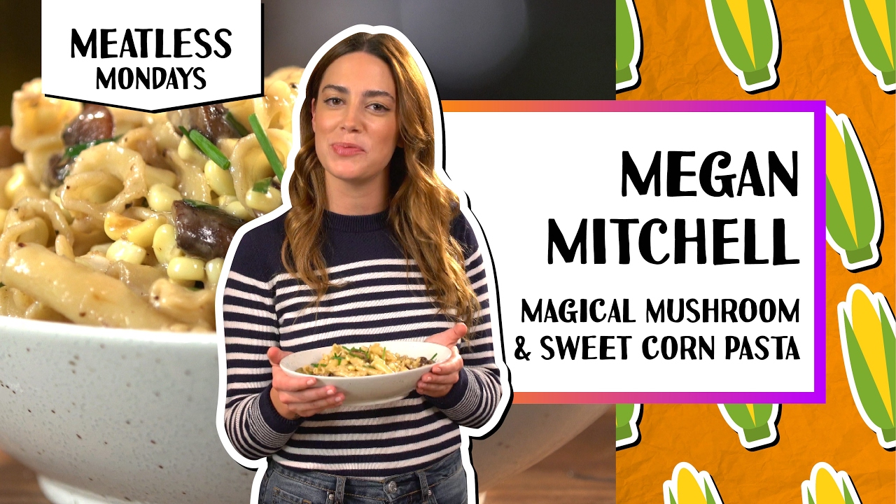 Magical Mushroom and Sweet Corn Pasta with Truffle | Meatless Monday-Megan Mitchell