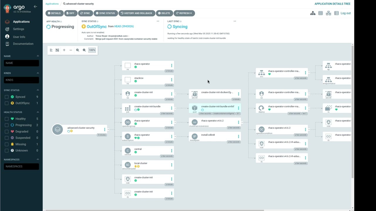 Red Hat Advanced Cluster Security installation