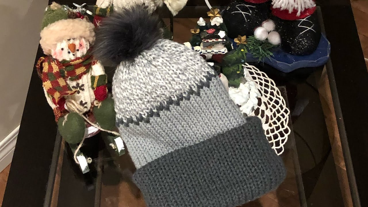 “Reversible” Beanie with Simple Duplicate Stitching ~ Addi, Sentro, Circular Knitting