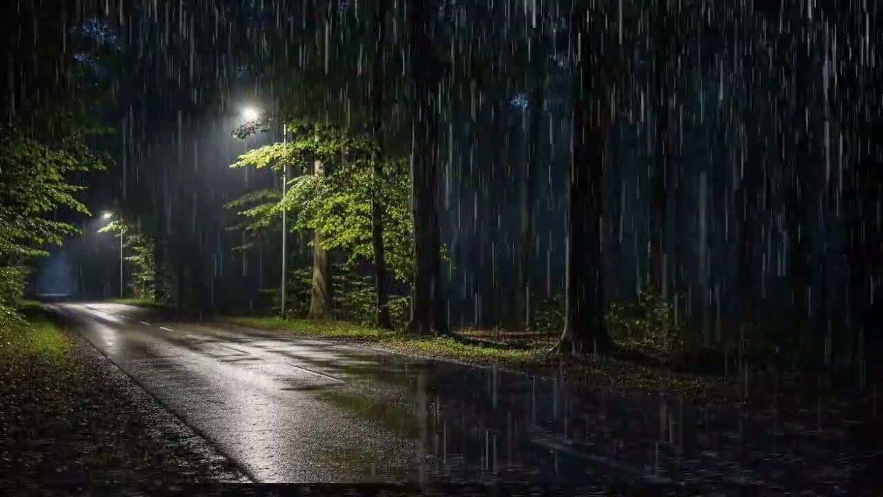 Deep Night Rain in the Forest 🌧️🌲 1 Hour Natural ASMR for Sleep & Relaxation