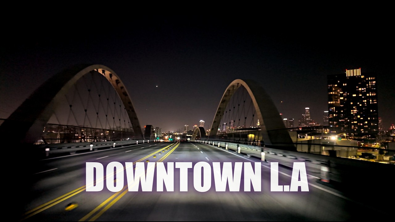 Saturday Night Drive in Downtown Los Angeles | Iconic LA Night Views 4K HDR