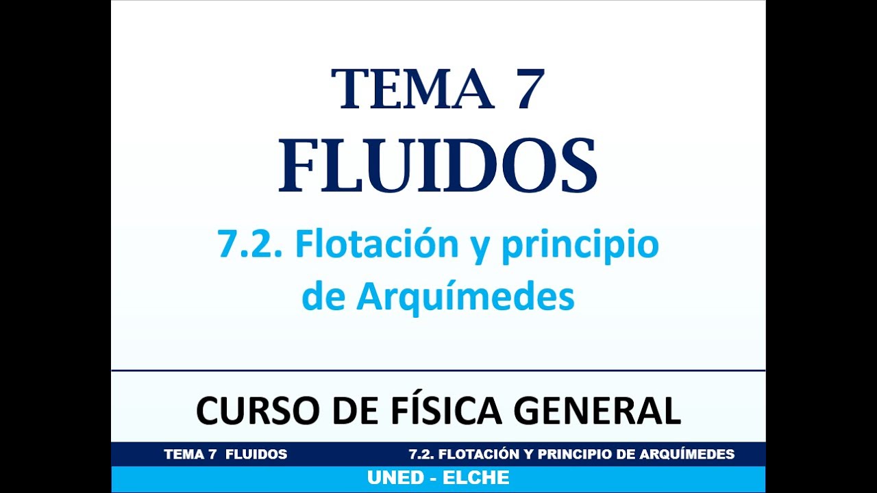 Curso de F&iacute;sica. Tema 7:  Fluidos. 7.2. Flotaci&oacute;n y principio de Arqu&iacute;medes