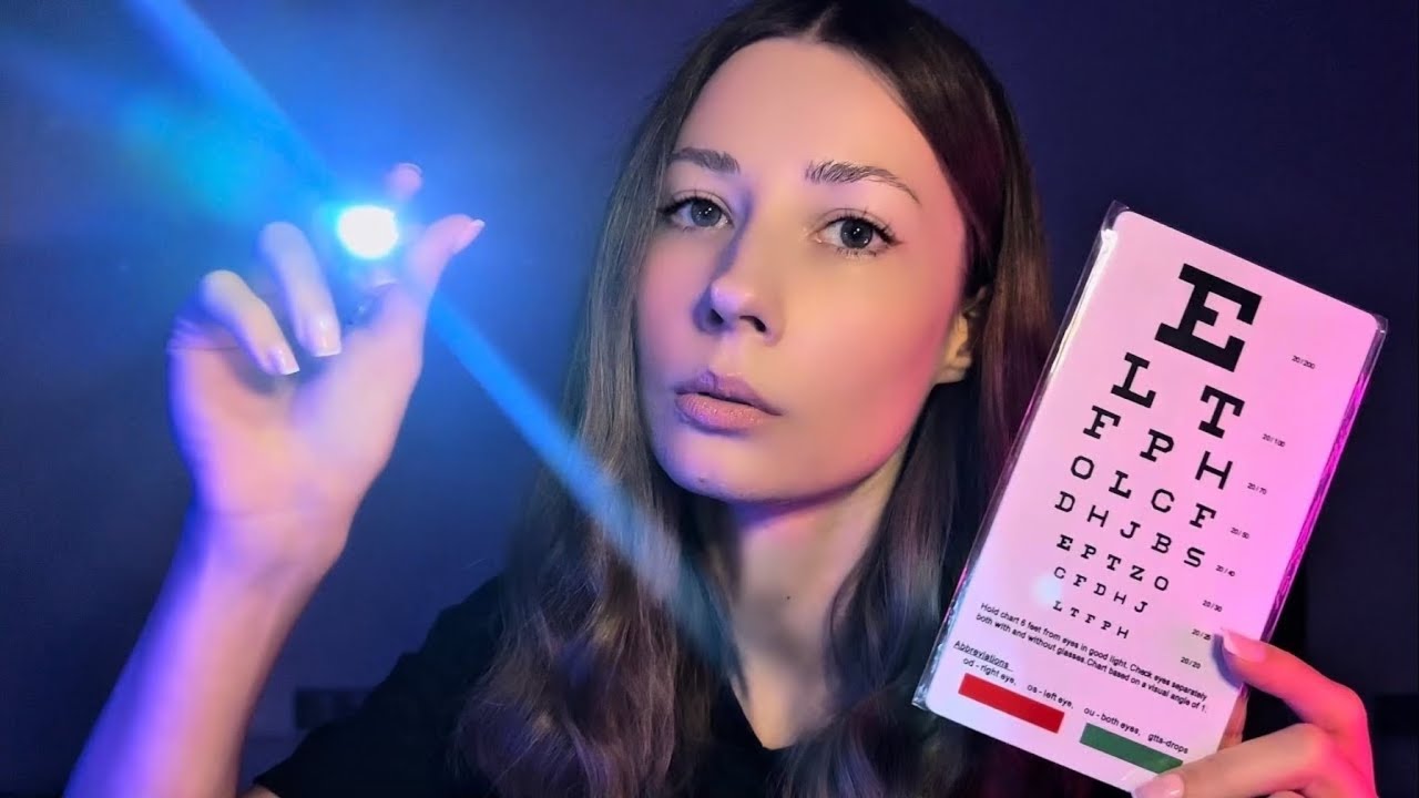 ASMR Cranial Nerve Exam 💡 Eye Exam, Follow My Instructions, Light Triggers