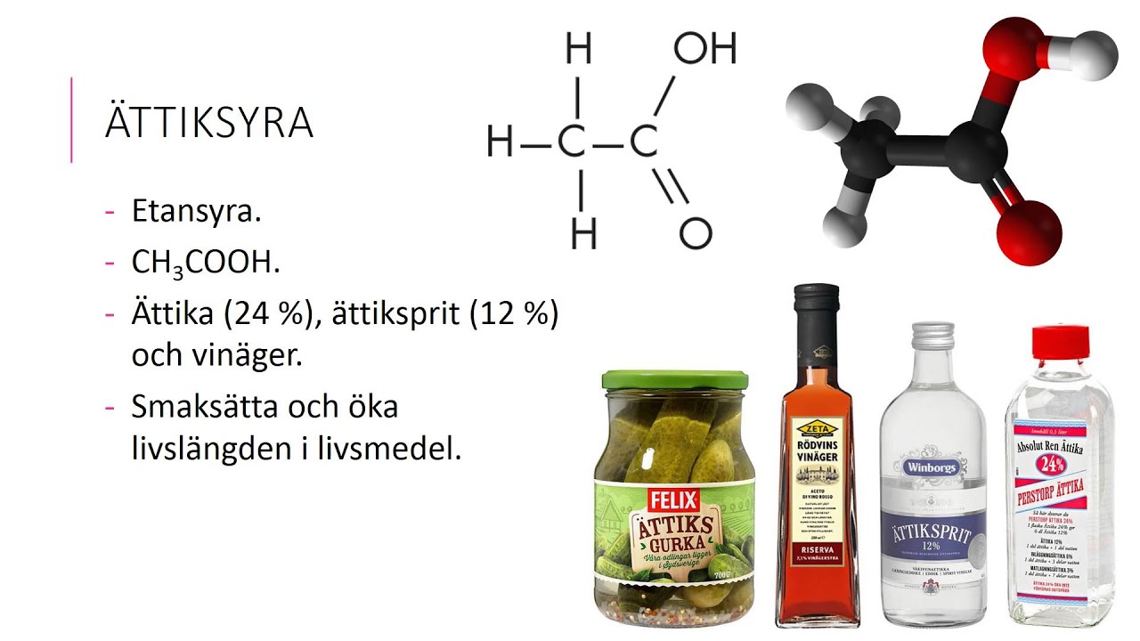 Organiska syror och estrar
