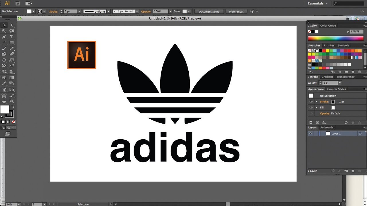 adidas Logo Design || Illustrator Tutorial