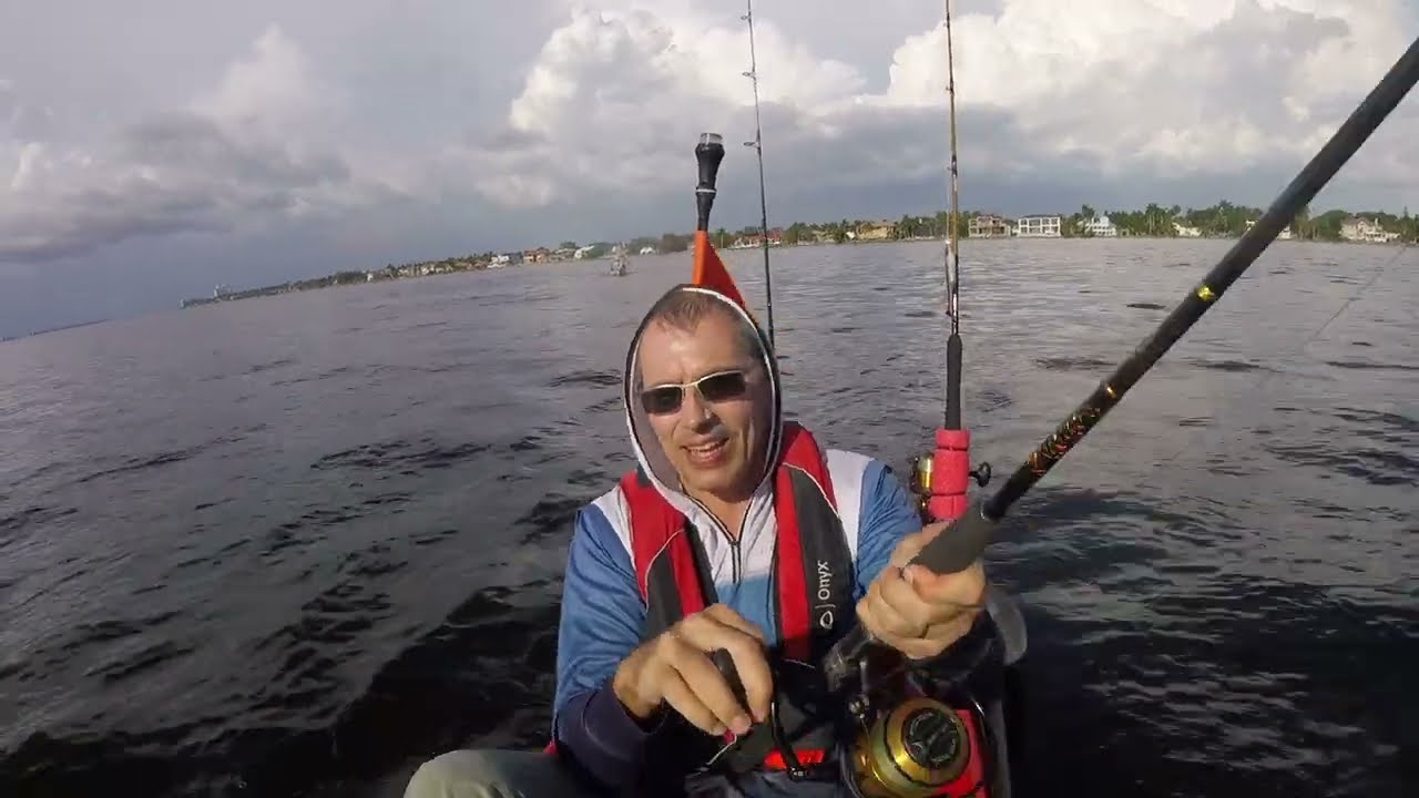 Catching a shark from a kayak