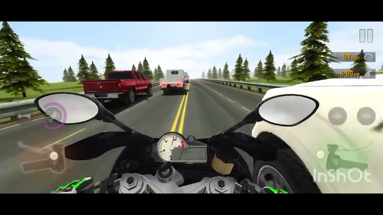 Traffic Rider Riding in free mode with 70% traffic density