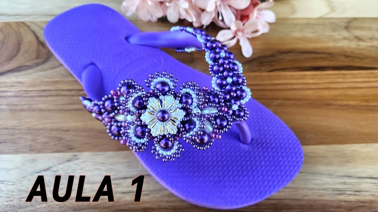 FLOR DE PÉROLAS/Passo a passo#chinelospersonalizados #artesanato