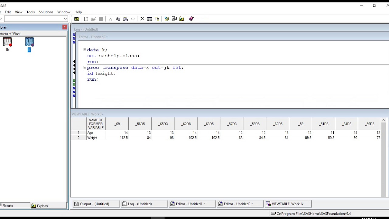 proc transpose