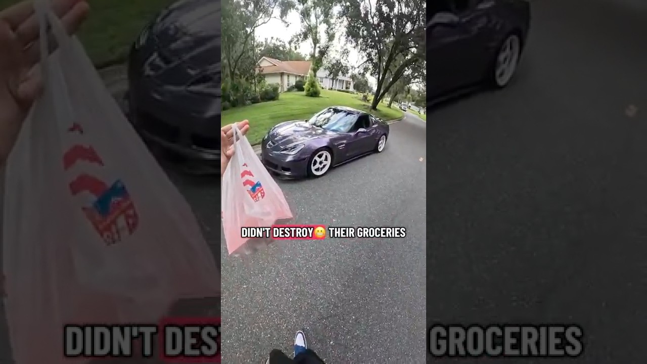 Grocery Delivery in a Corvette #cars #corvette #viral #racecar #shorts #pov