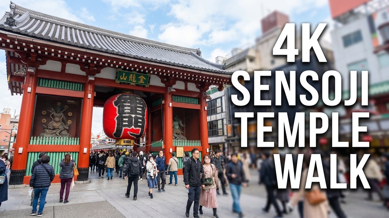 4K Japan Walking Tour: Sensoji Temple in Asakusa, Tokyo
