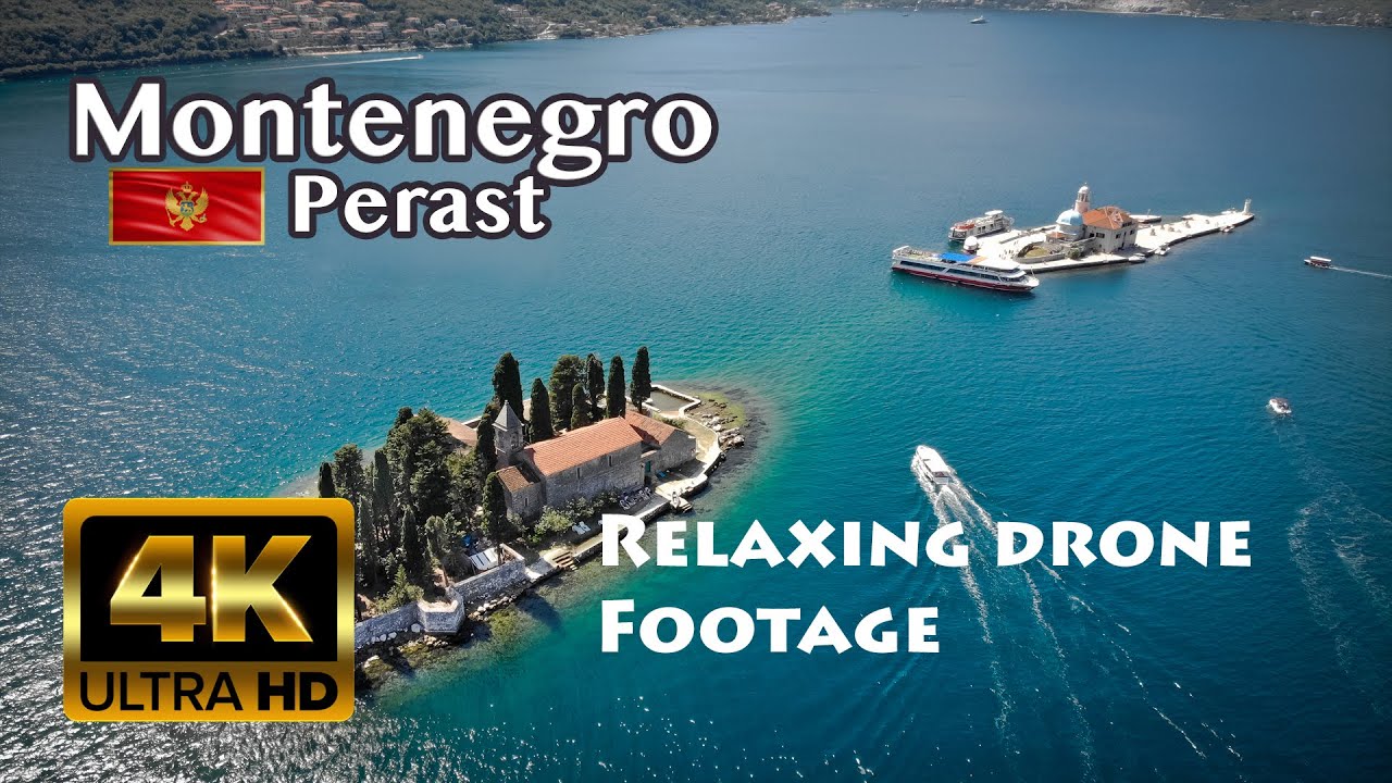 【4K】Perast, Montenegro - Drone Relaxation Video with Calming Music
