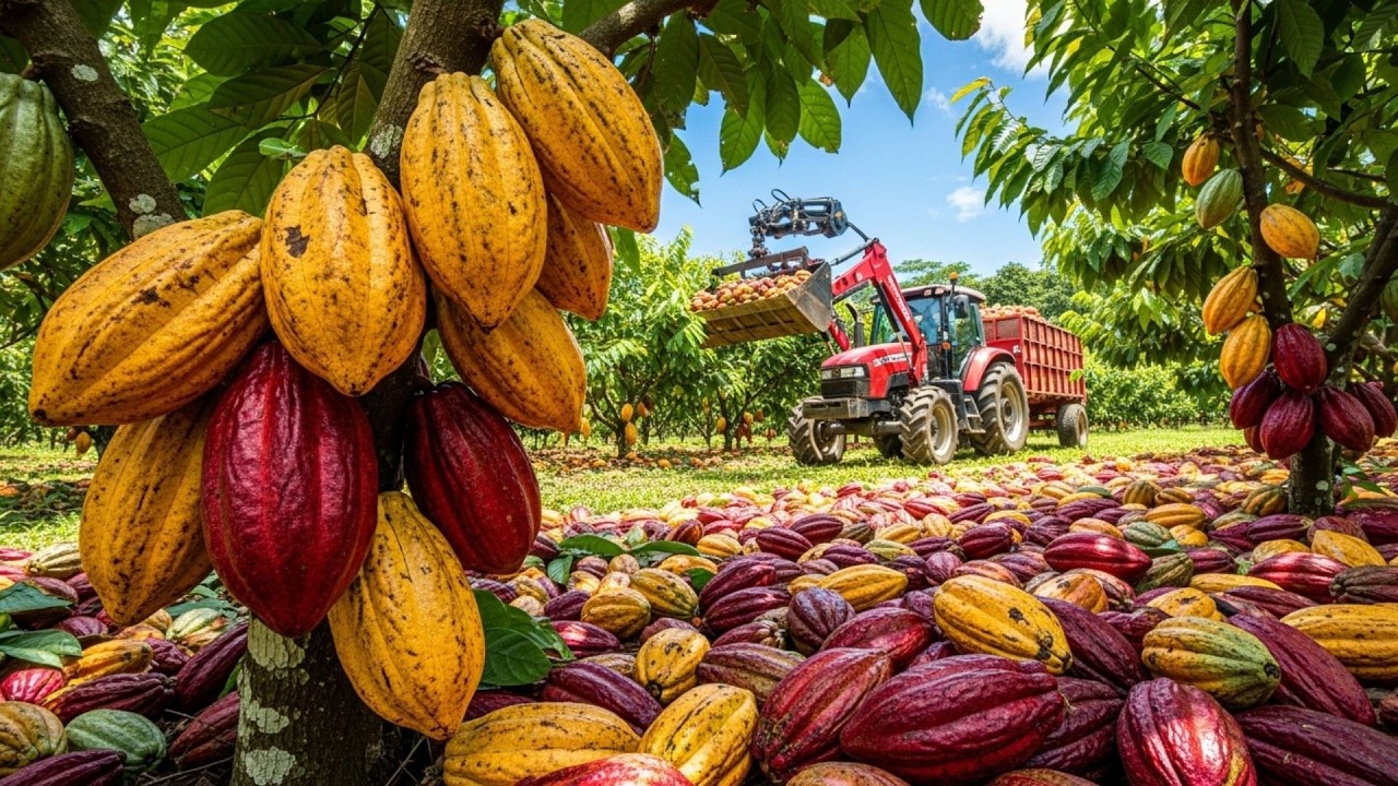 Inside Cocoa Farming Harvesting and Chocolate Factory Processing | Agricultural Secrets