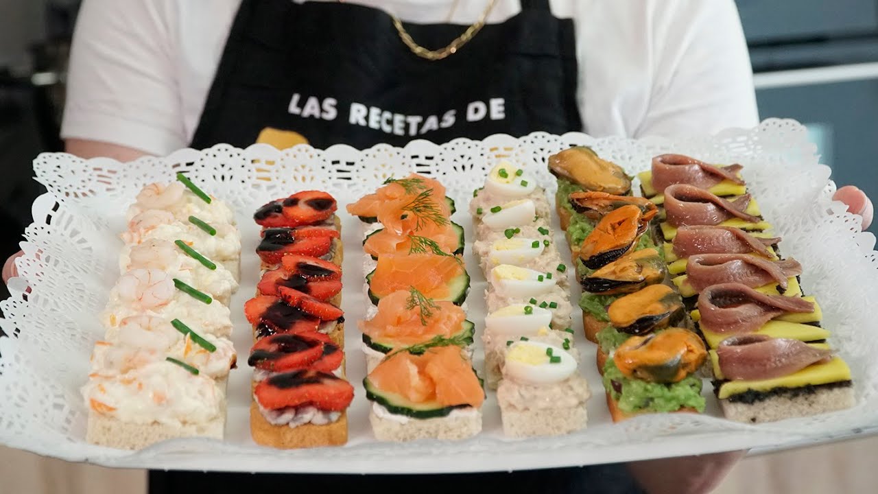 Canapés variados para Navidad y fiestas