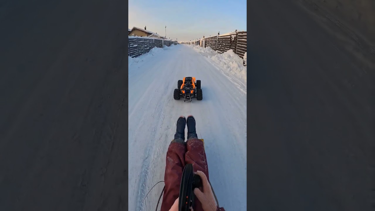 #rc #winter #sledpull #fun  #kids #traxxas #xmaxx