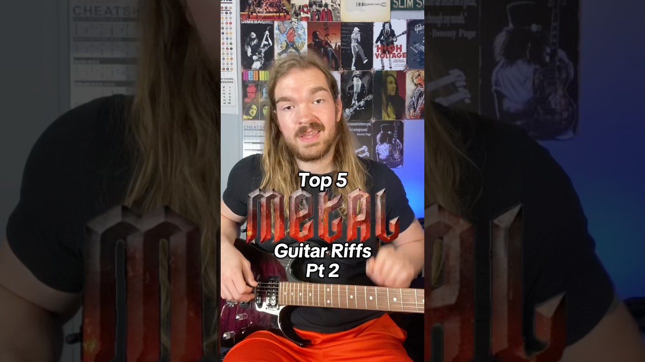 5 Easy Metal Guitar Riffs Pt 2 #shorts #guitar #guitarlesson