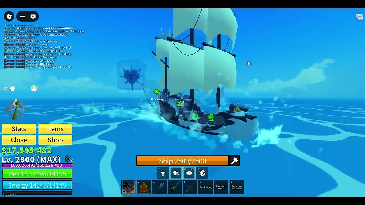 Doing leviathan hunt without magma user #bloxfurit #roblox