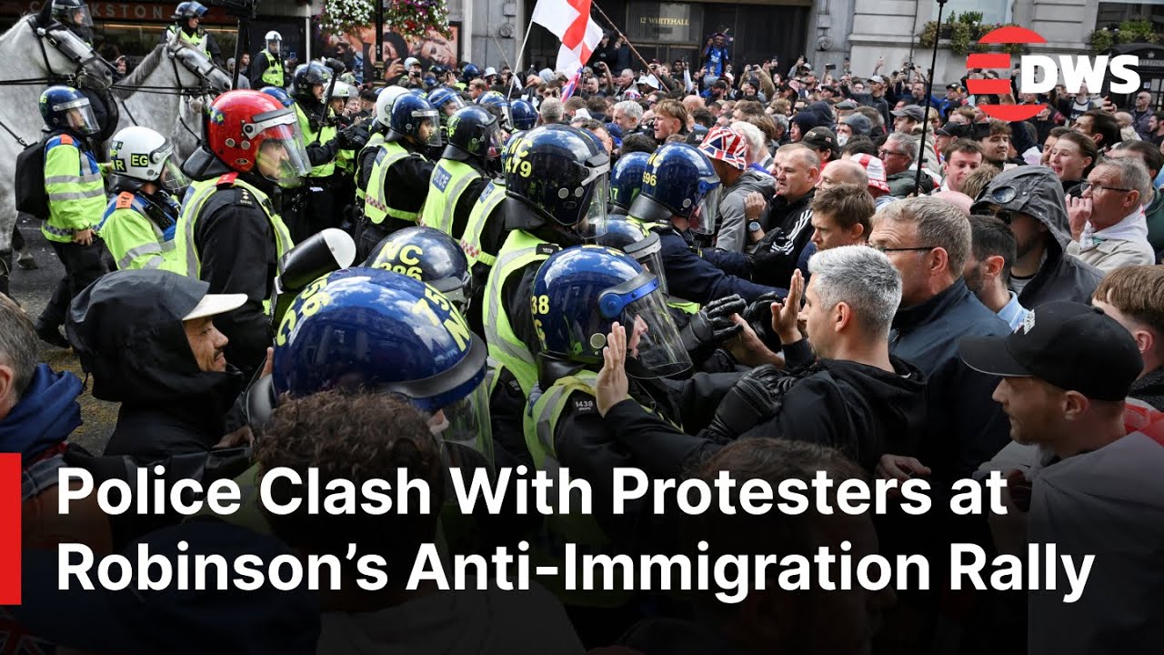 MUST WATCH: Police Clash With Supporters at Tommy Robinson&rsquo;s Anti-Immigration March in London | AM1E