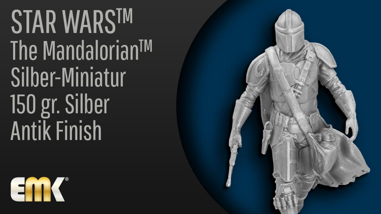 STAR WARS&trade; The Mandalorian&trade; Silber-Miniatur 150 gr. Silber Antik Finish