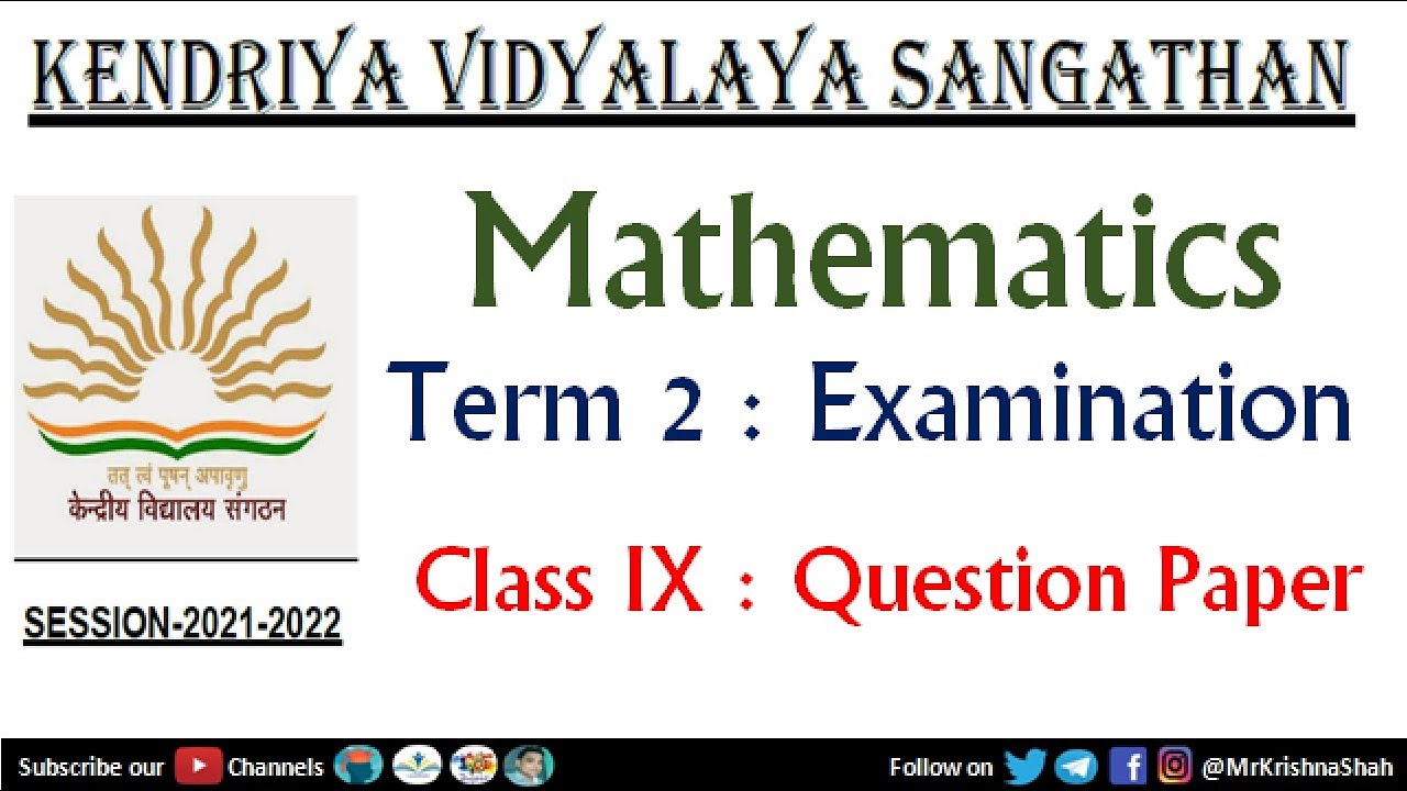 Class 9 Maths Term 2  Question Paper - Annual Exam