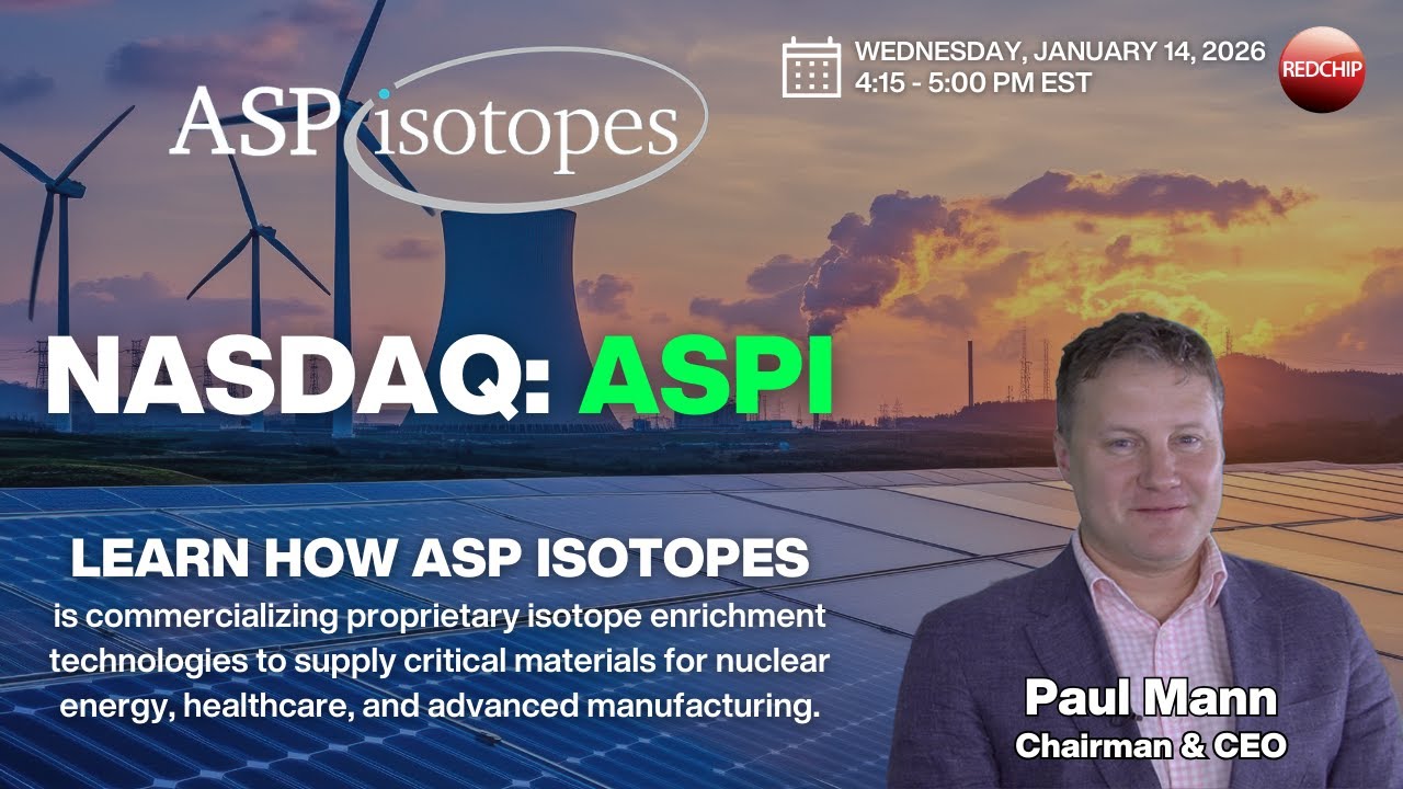 ASP Isotopes (Nasdaq: ASPI) Investor Webinar - January 14, 2026