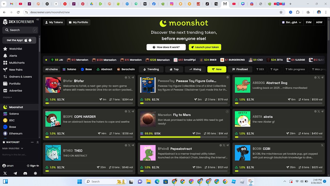 How To Find Newly Launched Tokens on Moonshot by Dexscreener - (Step-by-Step Tutorial)