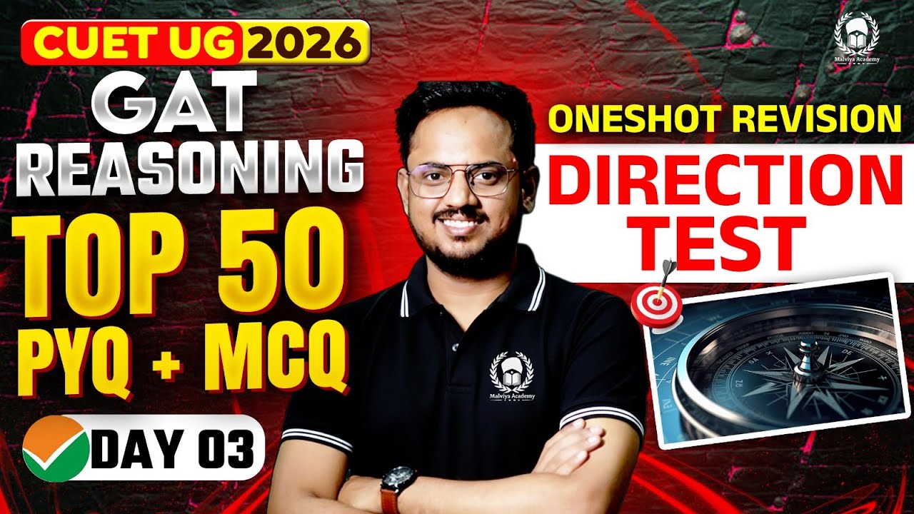 CUET UG 2026 GAT Reasoning | Direction Test Top 50 PYQ+MCQ | Umeed Phase-2 | Rishav Sir