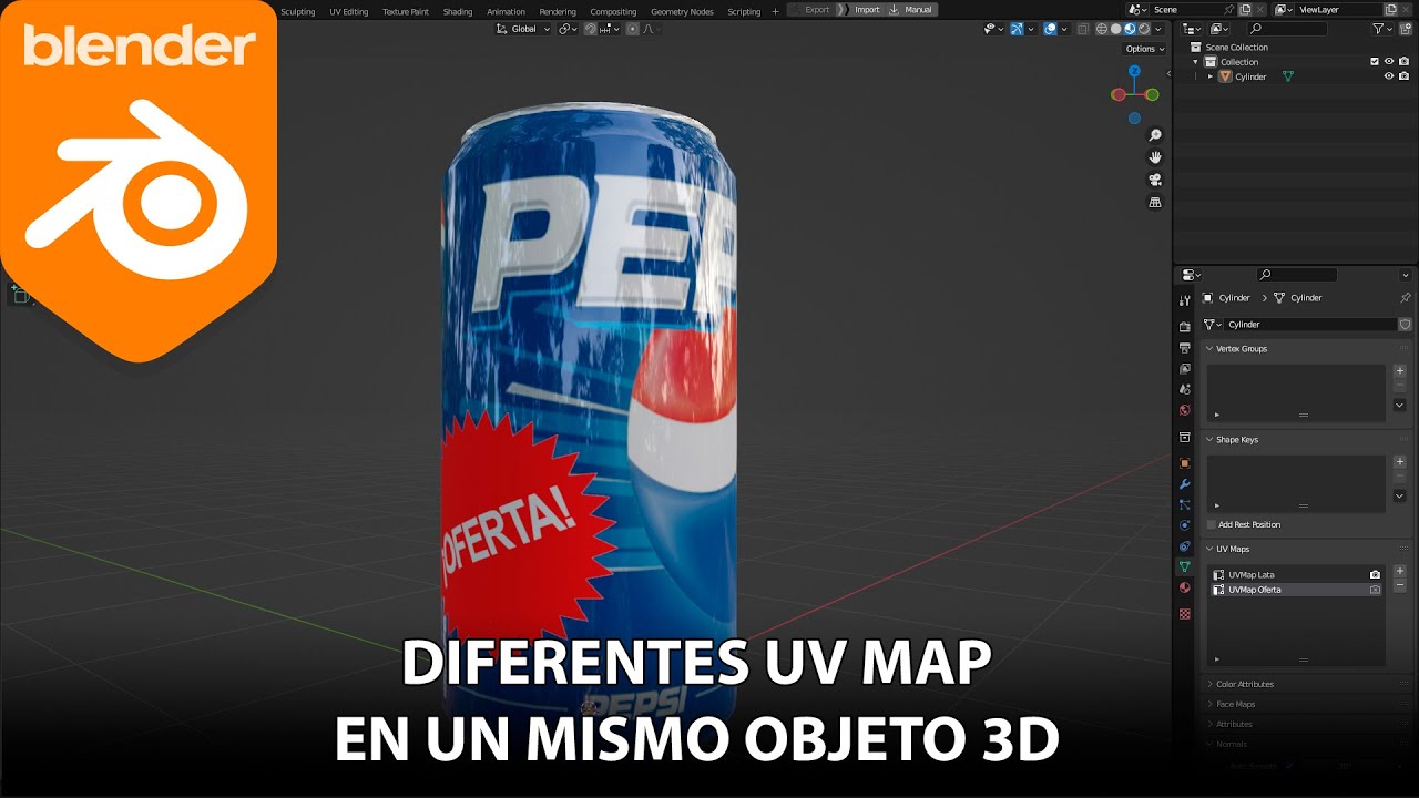 Usando varios UV Maps en un mismo objeto en Blender