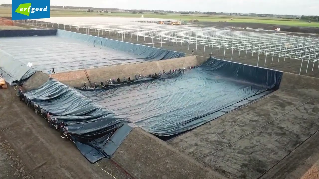 Teamwork! 70 man die een waterbassin aanleggen bij Hoogeveen Plants