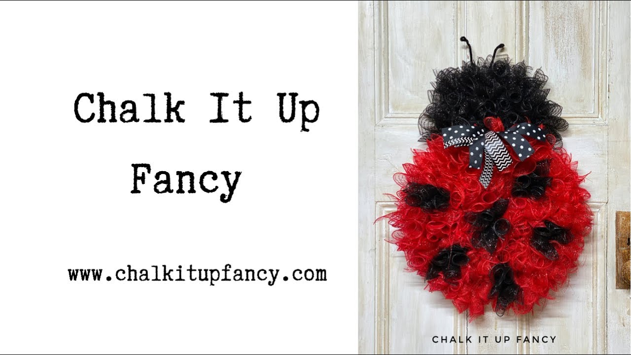 DIY Mesh Lady Bug Wreath