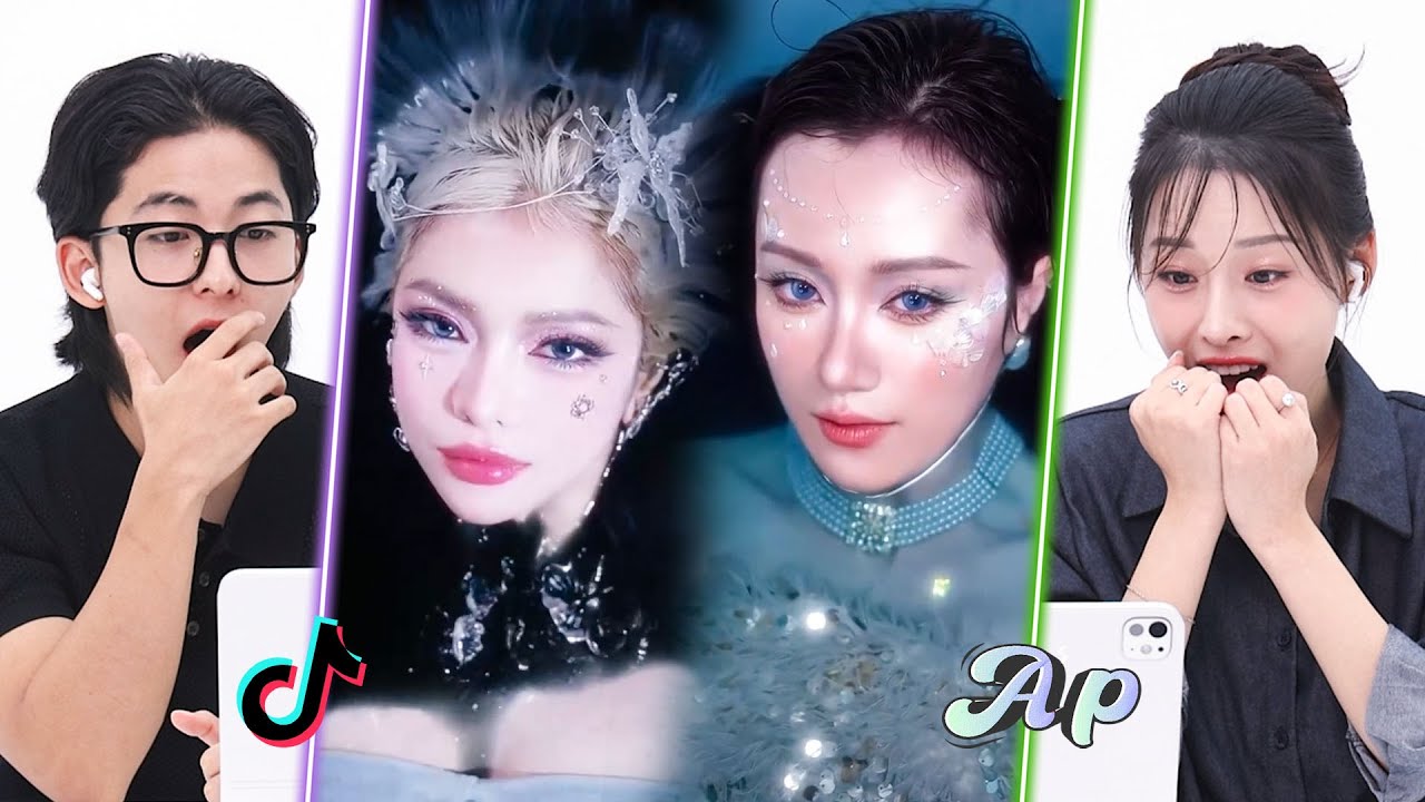 Выходит из воды — становится красивой? Реакция корейцев на TikTok Water Makeup Challenge｜Asopo