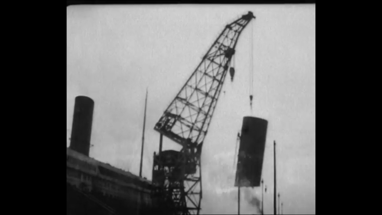 RMS Britannic launch and fitting out footage (1914)