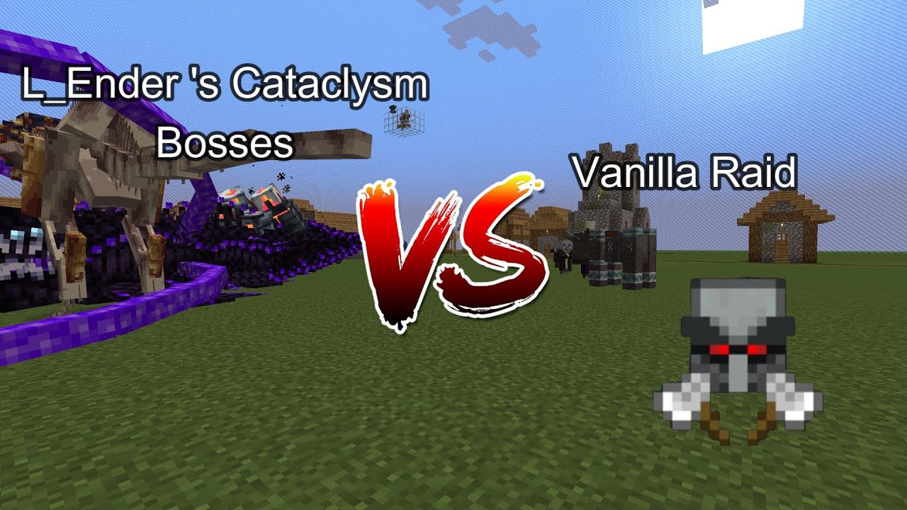 L_Ender's Cataclysm Bosses vs Vanilla Raid  Minecraft  Mob Battle