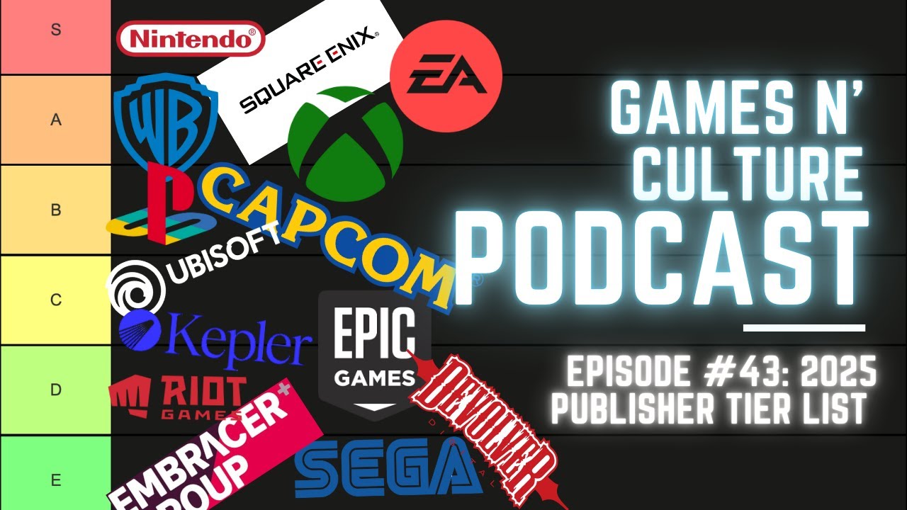 Games N' Culture Podcast Episode #43: 2025 Puiblisher Tier List