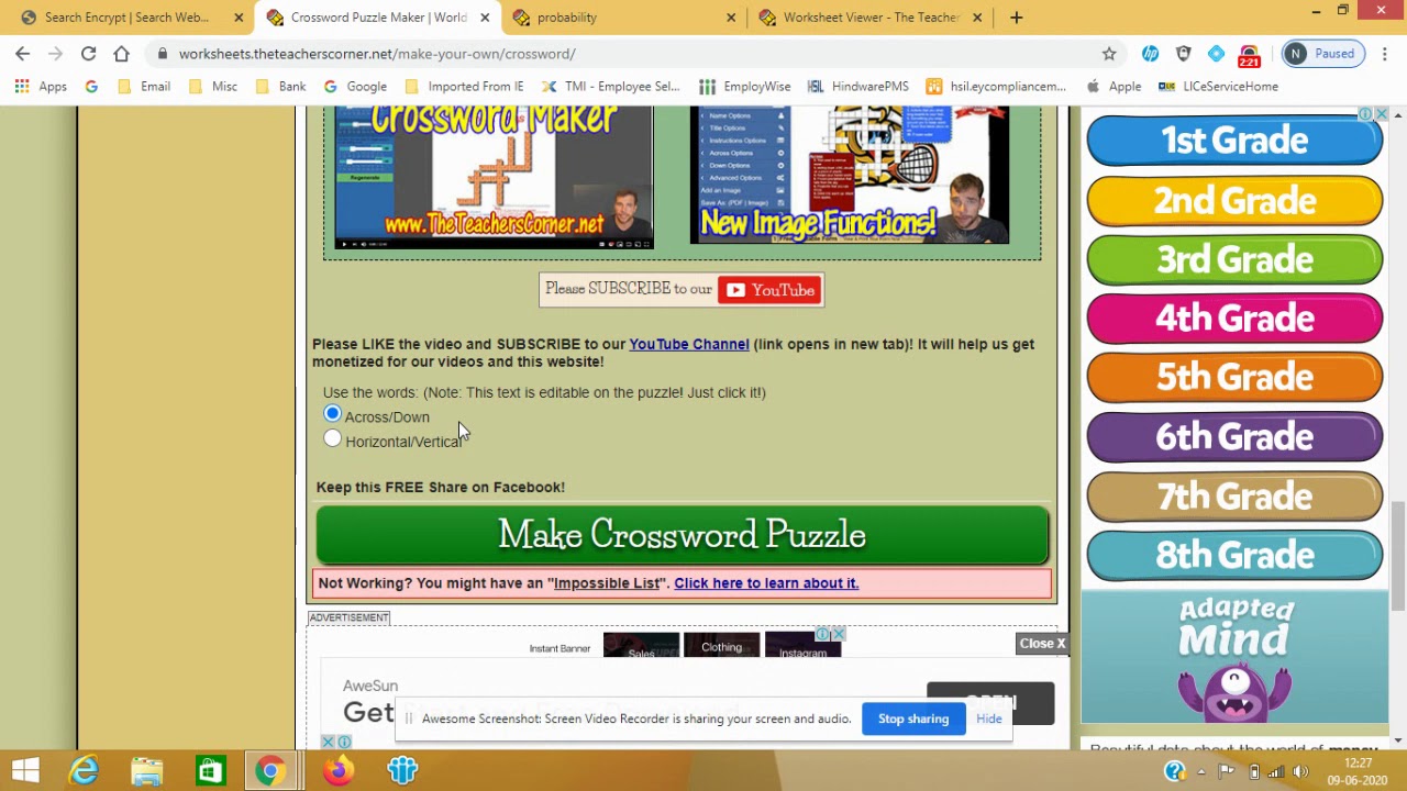 Crossword Puzzle Maker - From The Teacher's Corner