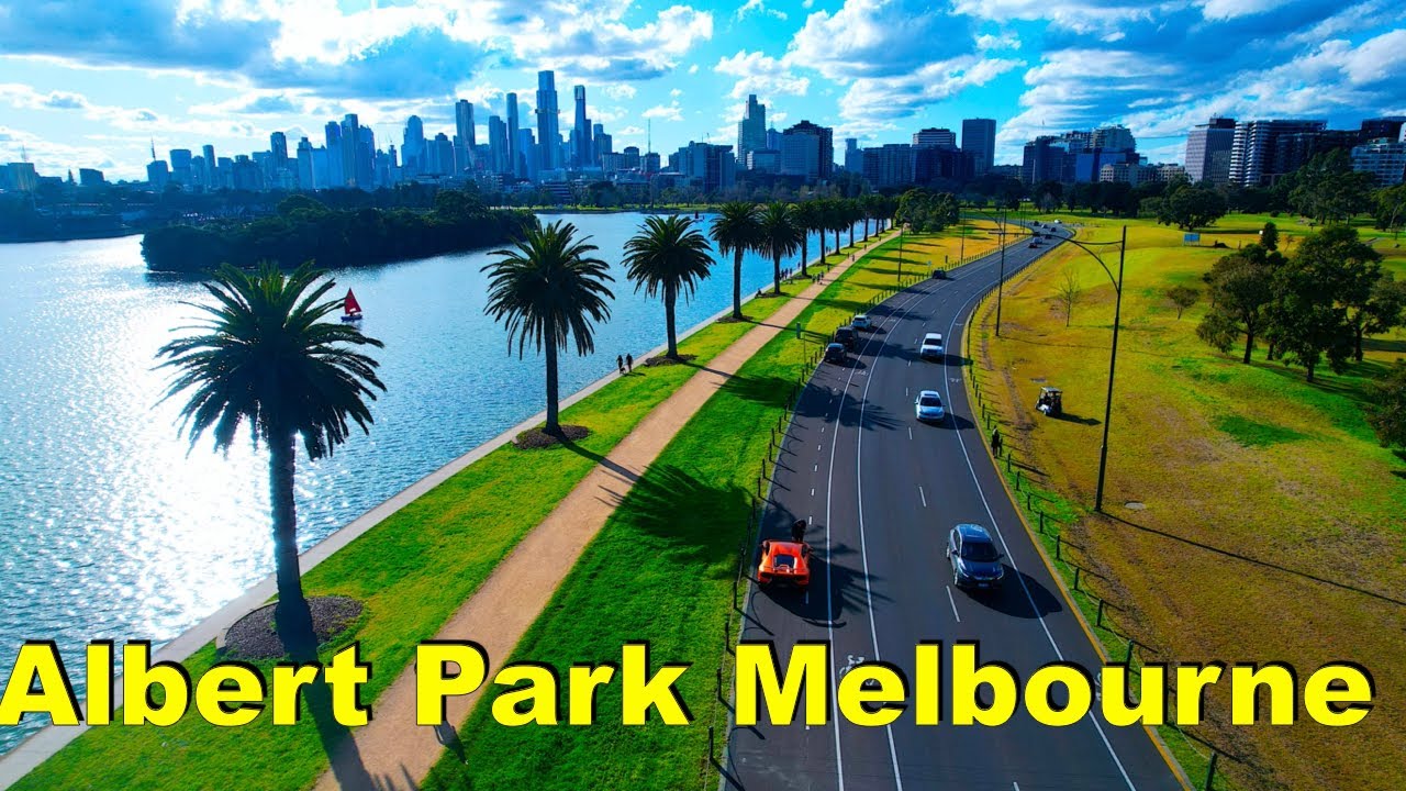 Albert Park in  Melbourne Australia| Spectacular 8k Drone Shot of Albert Park 2024