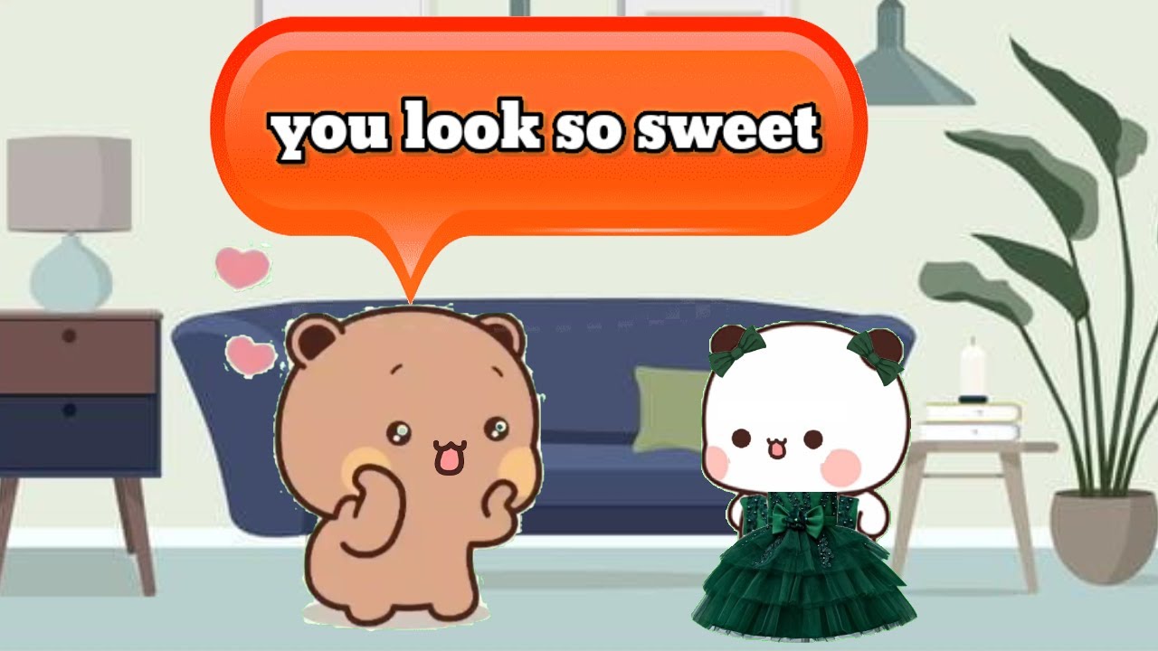 Dudu brought a new dress for bubu 👗 l bearorpanda l bubududu funny l milkmocha l peachgoma l cute