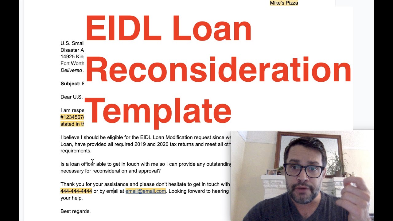 EIDL Loan Reconsideration Template | How To Contact the SBA for Reconsideration