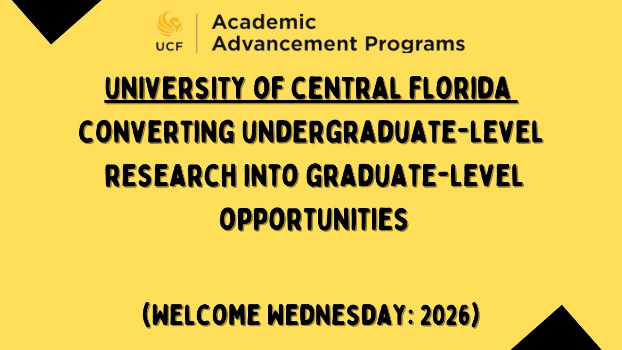 UCF: Converting Undergraduate Level Research into Graduate-Level Opportunities