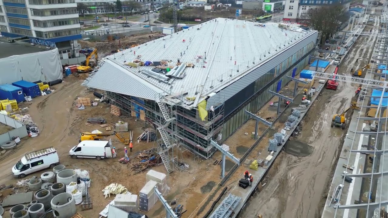 Dworzec PKP - Olsztyn Główny ( Budowa ) 22.02.2024. 4K dji mini 3 pro