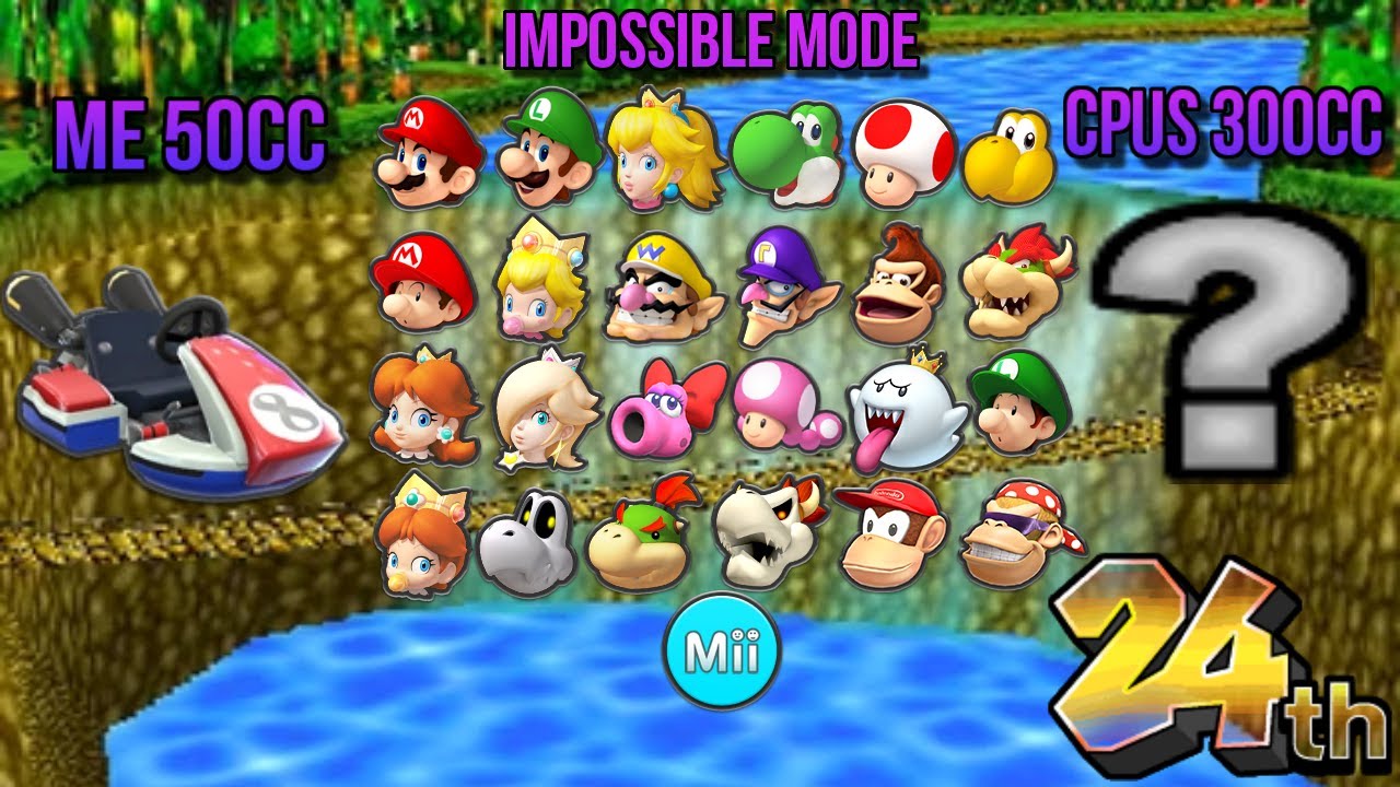 Mario Kart Wii: Impossible CPUS and 24 Players but with a Randomized Vehicle Combo (Part 7)